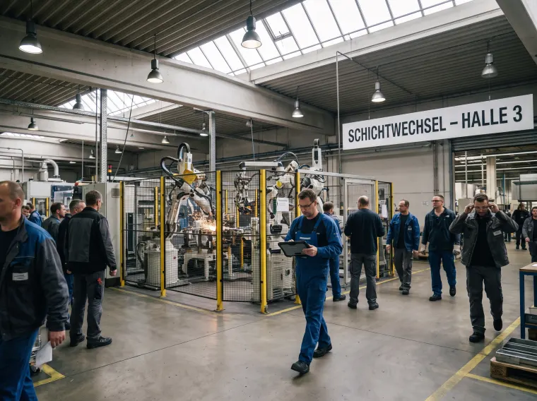 Fertigungshalle eines Automobilzulieferers